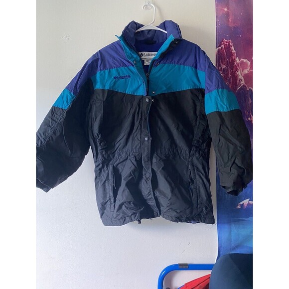 Columbia Jackets & Blazers - VTG 1990s Columbia Purple , Blue (Teal) & Black Coat Women's Size Medium